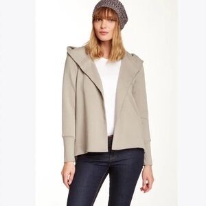 James Perse Open Front Hooded Cotton Cardigan Gray Size 4 (L)